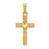 14k Small Hollow Textured with Heart Reversible to All Polished Cross Charm