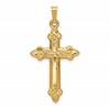 14k Fleur De Lis Cross Pendant