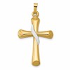 14K Two-Tone Hollow Cross with Drape Pendant