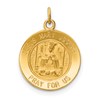 14k Polished and Satin Solid Jesus, Mary, Joseph Medal Round Charm