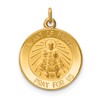 14k Polished and Satin Solid Infant of Prague Medal Round Charm