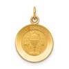 14k Polished and Satin Solid HOLY COMMUNION Round Charm