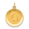 14k Polished and Satin Solid FIRST HOLY COMMUNION Medal Round Pendant