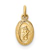 14k Polished Solid Mini Saint Christopher Medal Oval Charm
