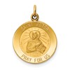 14k Polished and Satin Solid Saint Peter Medal Round Charm