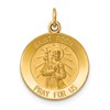 14k Polished and Satin Solid Saint Roch Medal Round Charm
