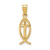 14k Cross Ichthus Fish Pendant