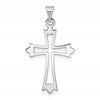 14k White Gold Budded Cross Pendant
