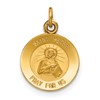 14k Polished and Satin Solid Saint Peter Medal Round Charm