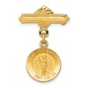 14k Polished and Satin Saint John the Baptist Medal Pin