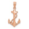 14k Rose Gold Anchor with Rope Pendant