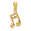 14k Gold Polished Music Note Pendant