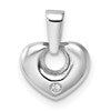 14k White Gold 3D CZ Heart Pendant