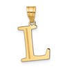 14k Polished Etched Letter L Initial Pendant
