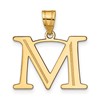 14k Polished Etched Letter M Initial Pendant