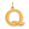 14k Polished Etched Letter Q Initial Pendant