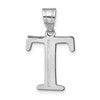 14kw Polished Etched Letter T Initial Pendant