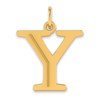 14k Polished Etched Letter Y Initial Pendant