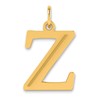 14k Polished Etched Letter Z Initial Pendant