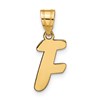 14k Polished Script Letter F Initial Pendant