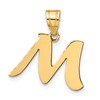 14k Polished Script Letter M Initial Pendant