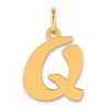14k Polished Script Letter Q Initial Pendant