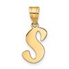 14k Polished Script Letter S Initial Pendant