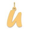 14k Polished Script Letter U Initial Pendant