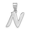 14kw Polished Script Letter N Initial Pendant