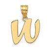 14k Polished Script Letter W Initial Pendant