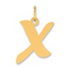 14k Polished Script Letter X Initial Pendant