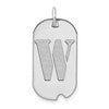 14kw Polished Letter W Initial Dog Tag Pendant