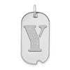 14kw Polished Letter Y Initial Dog Tag Pendant