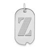 14kw Polished Letter Z Initial Dog Tag Pendant