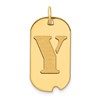 14k Polished Letter Y Initial Dog Tag Pendant
