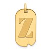 14k Polished Letter Z Initial Dog Tag Pendant
