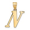 14k Polished Letter N Initial Pendant