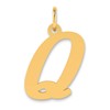 14k Polished Letter Q Initial Pendant