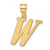 14k Polished Letter W Initial Pendant