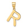 14k Polished Bubble Letter R Initial Pendant
