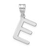 14kw Polished Bubble Letter E Initial Pendant