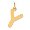 14k Polished Bubble Letter Y Initial Pendant