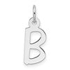 14k White Gold Slanted Block Letter B Initial Charm