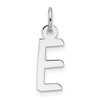 14K White Gold  Slanted Block Letter E Initial Charm