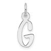 14K White Gold Slanted Block Letter G Initial Charm