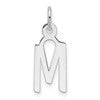 14K White Gold Slanted Block Letter M Initial Charm