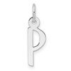 14K White Gold Slanted Block Letter P Initial Charm