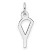 14K White Gold  Slanted Block Letter Y Initial Charm