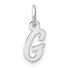 14k White Gold Small Script Letter G Initial Charm