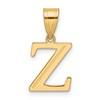 14k Polished Etched Letter Z Initial Pendant